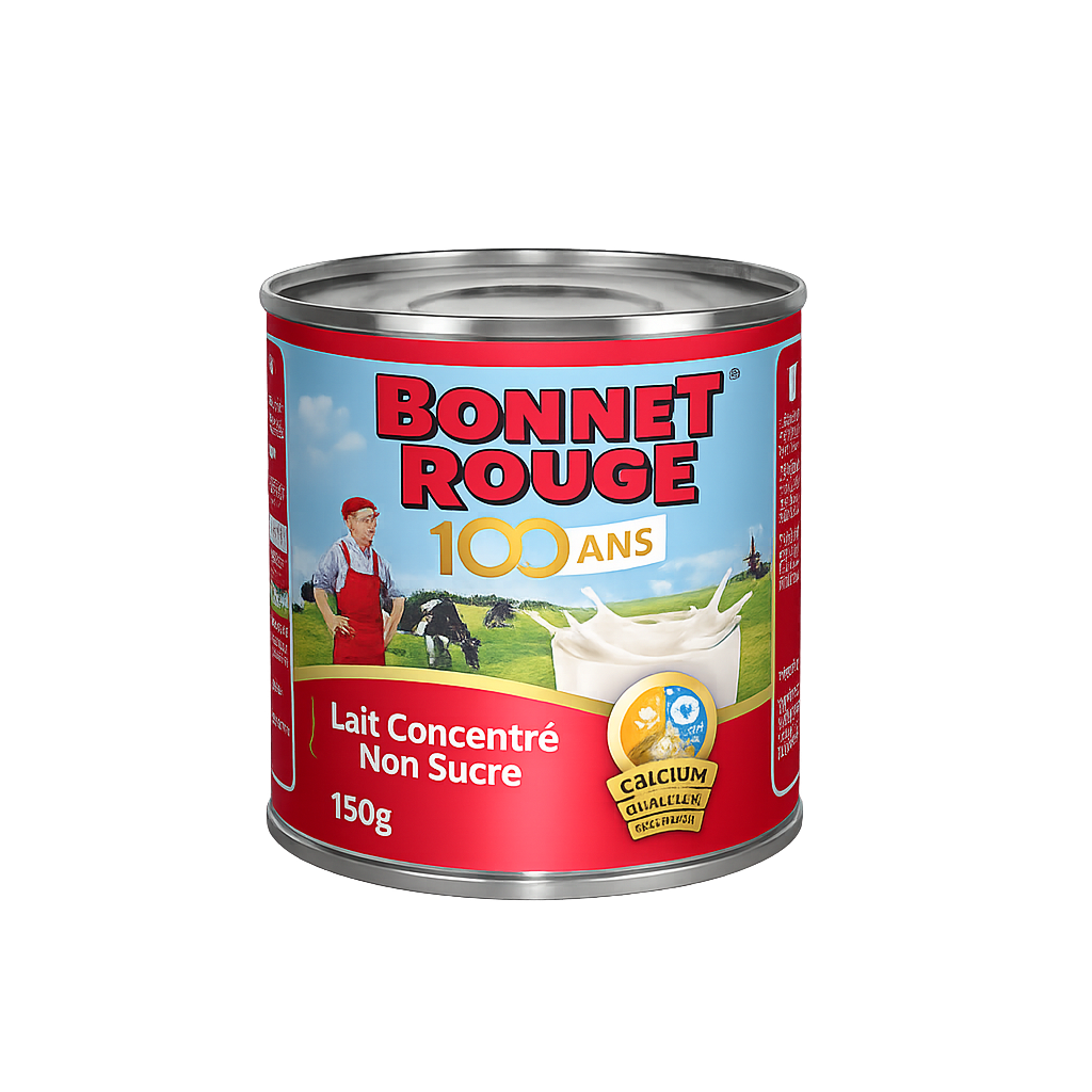 ODN_08931-1 Lait Concentré Non Sucré Bonnet Rouge 150g x48 – Image 1
