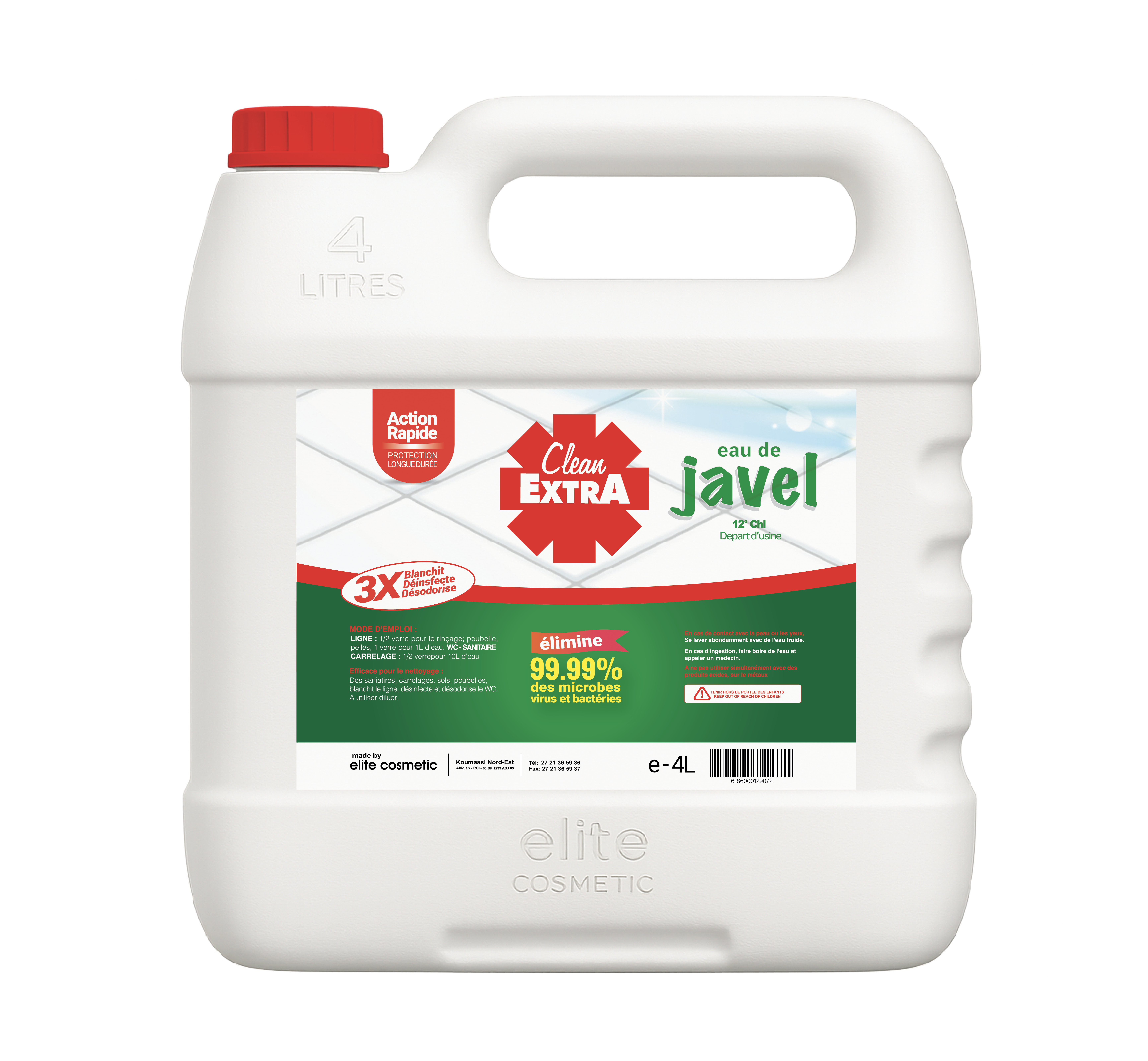 DAGN1_00613-1 Eau de Javel Clean Extra 12° 4L x4 – Image 1